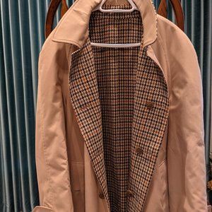 Burberry Houndstooth Gabardine Reversible Coat Men